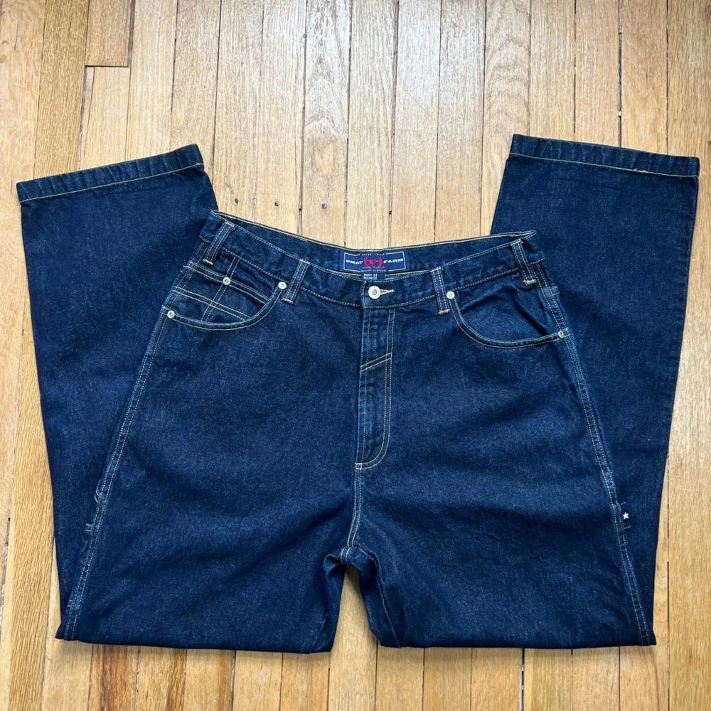 Vintage Y2K Phat Farm Wide Leg Jeans Carpenter Baggy Dark‎ Wash Men's Size 34x34